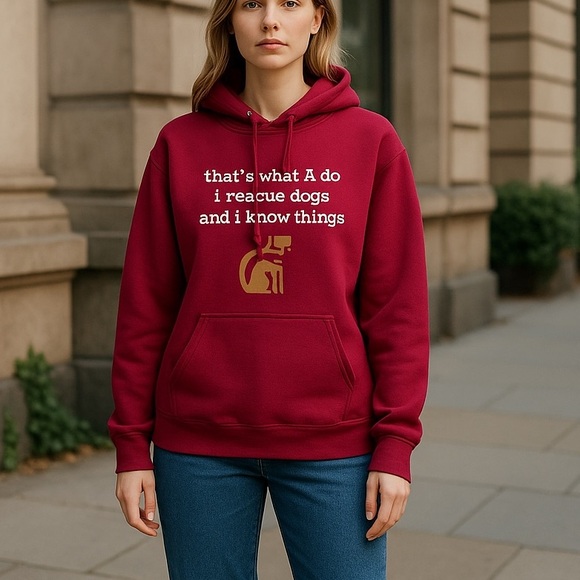 Rescue Dog Hoodie Sweatshirt Size M - Picture 3 of 3